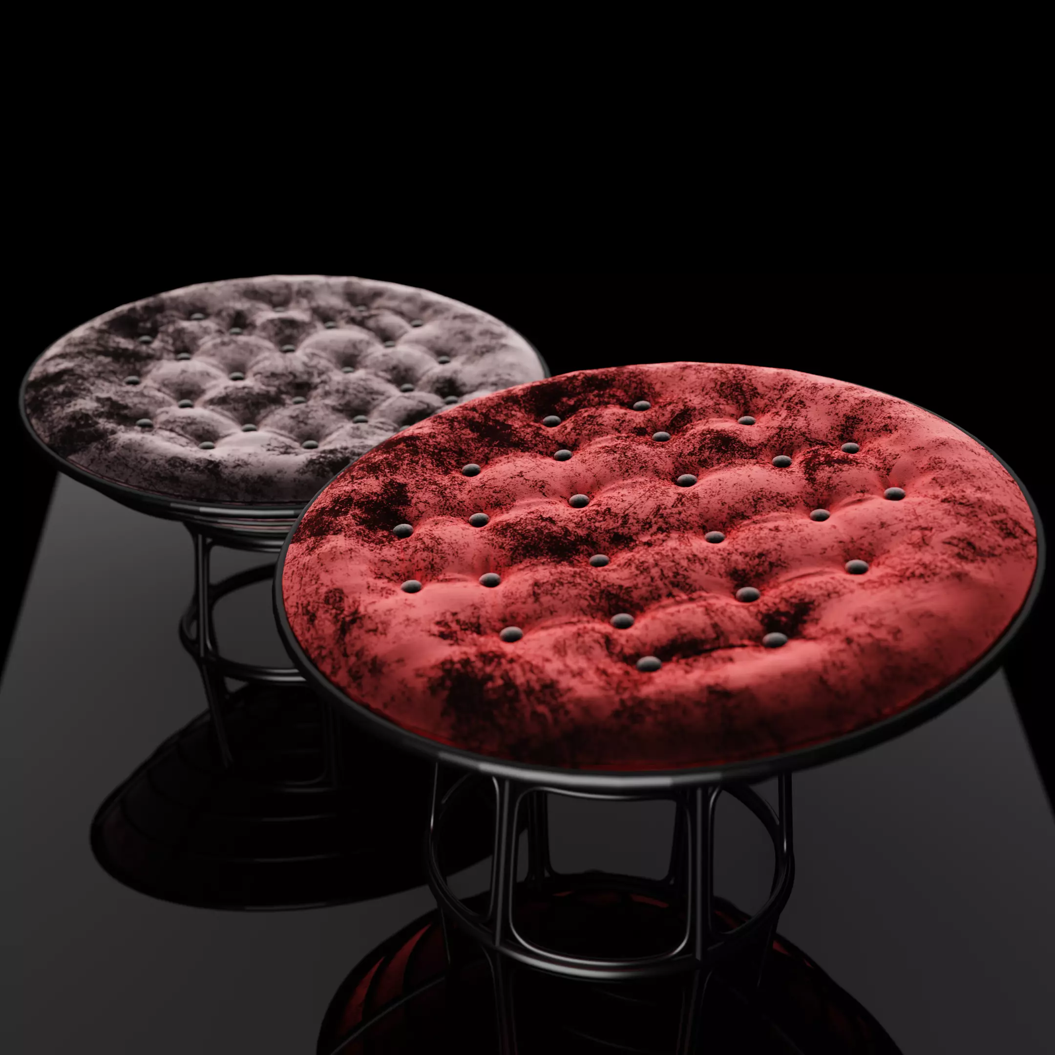 Blender Quilted Chair Low-poly 3D model