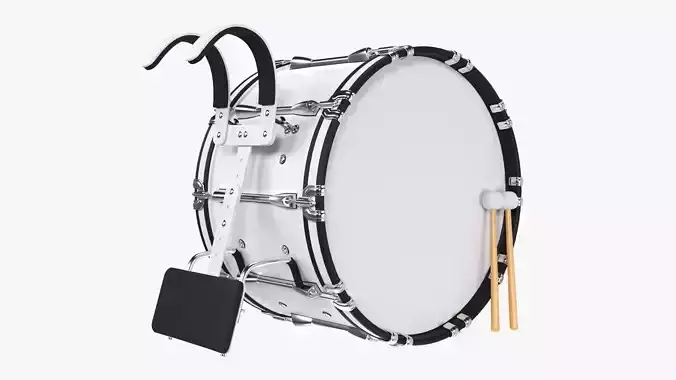 Marching Bass Drum with Carrier 3D model