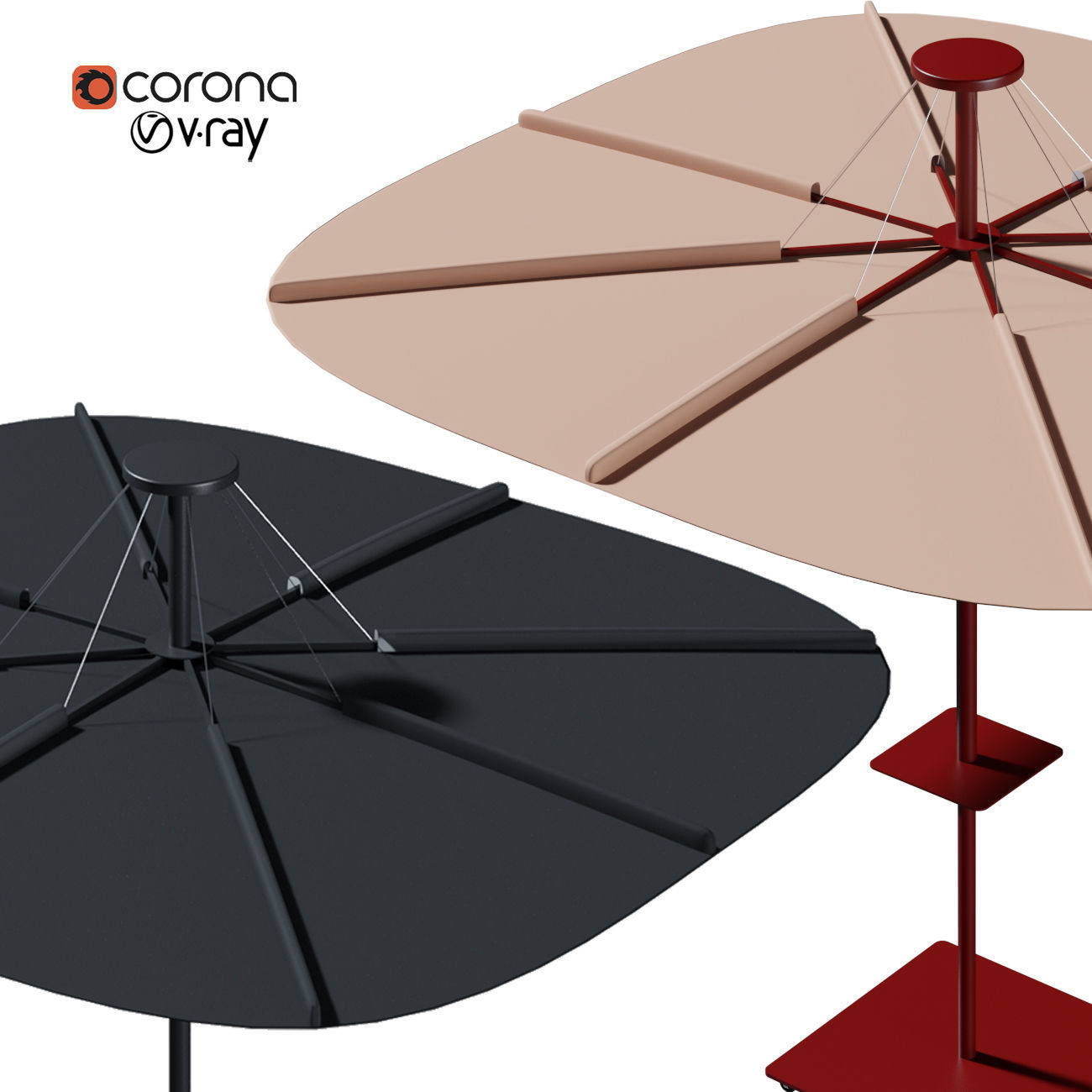 Infina UX garden parasol 3D model_1