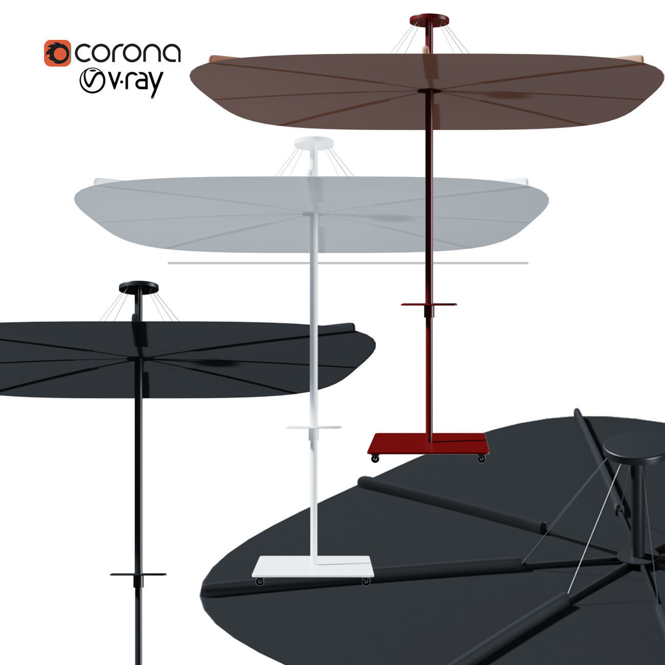 Infina UX garden parasol 3D model_2