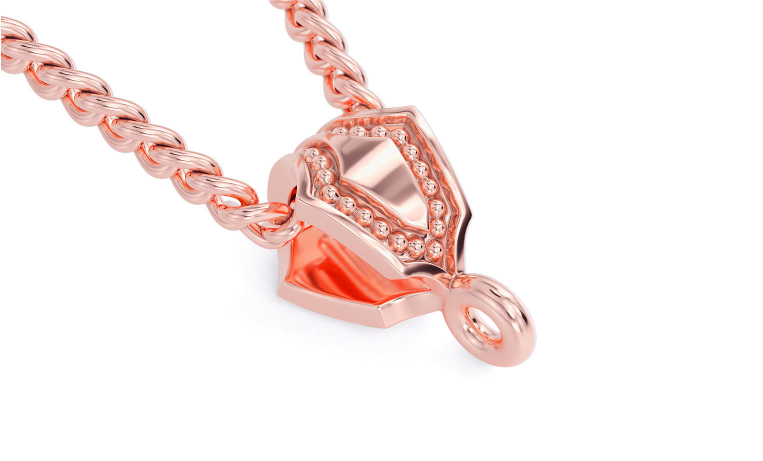silver shild bail for pendant 3D print model_10