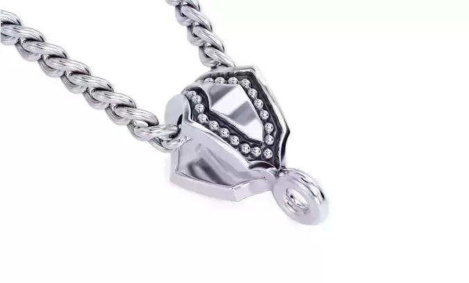 silver shild bail for pendant 3D print model