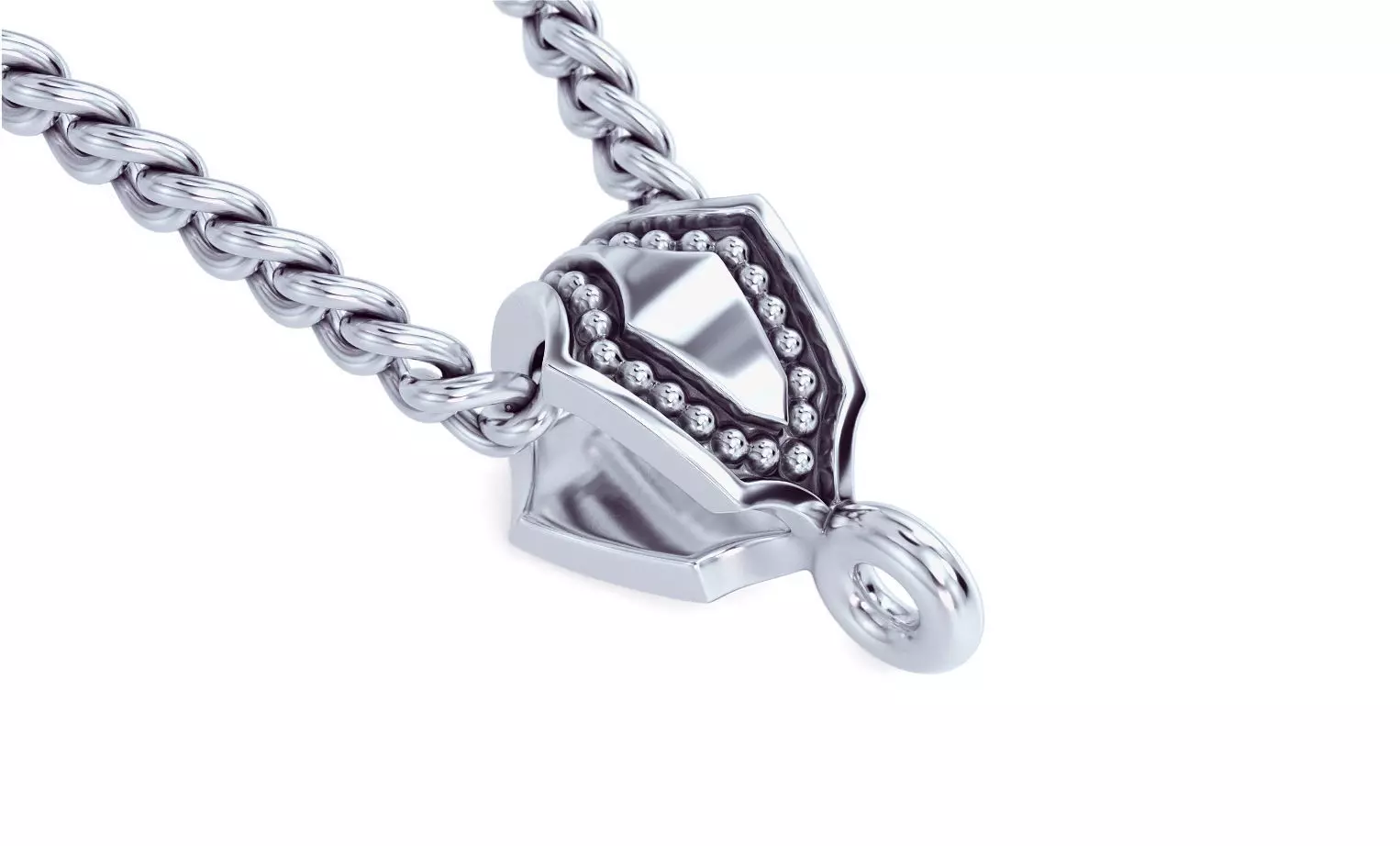 silver shild bail for pendant 3D print model_0