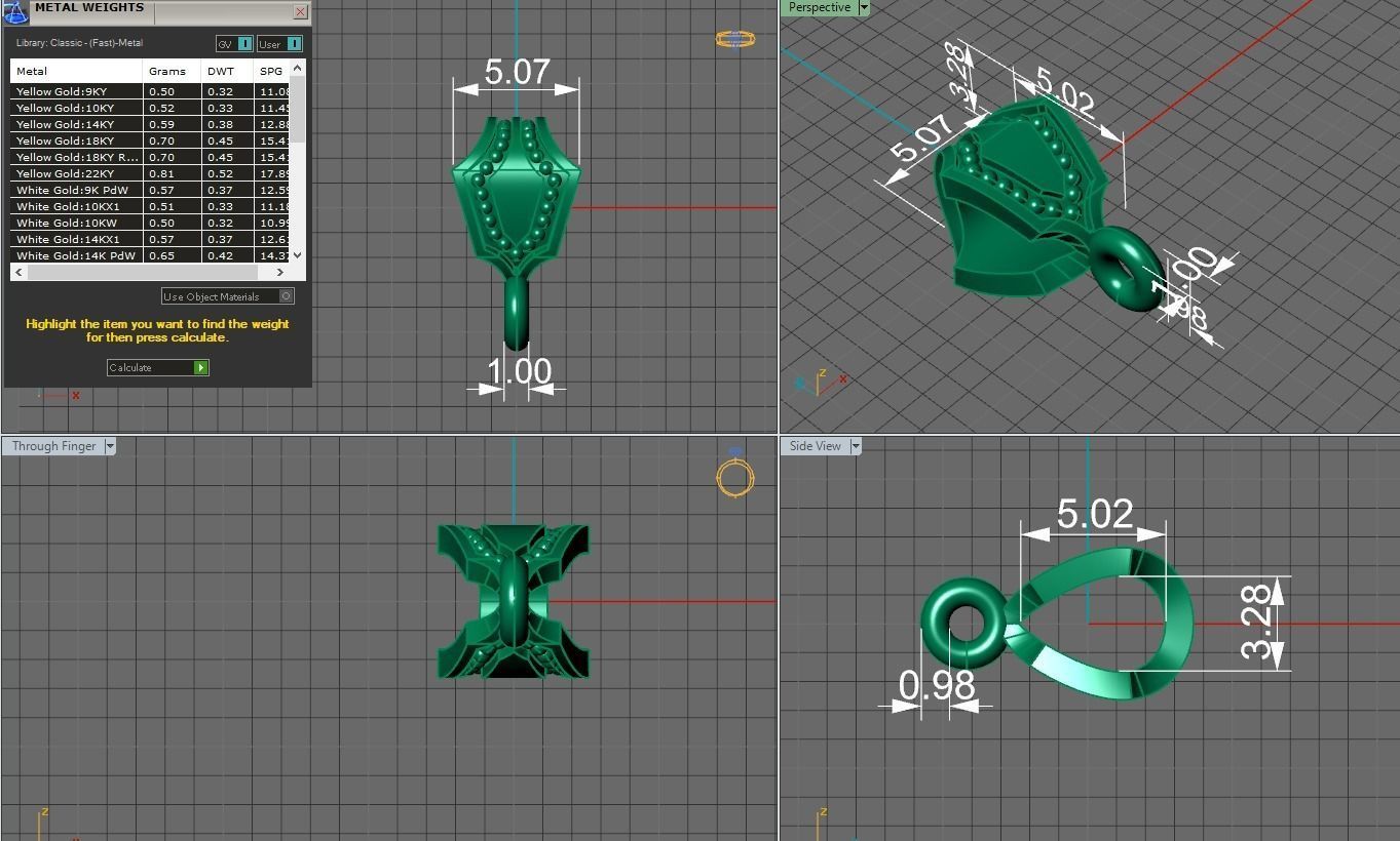 silver shild bail for pendant 3D print model_2