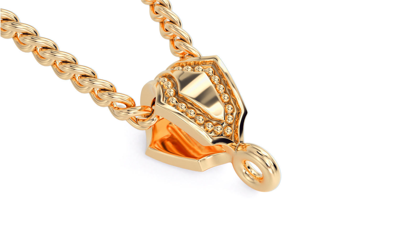 silver shild bail for pendant 3D print model_5