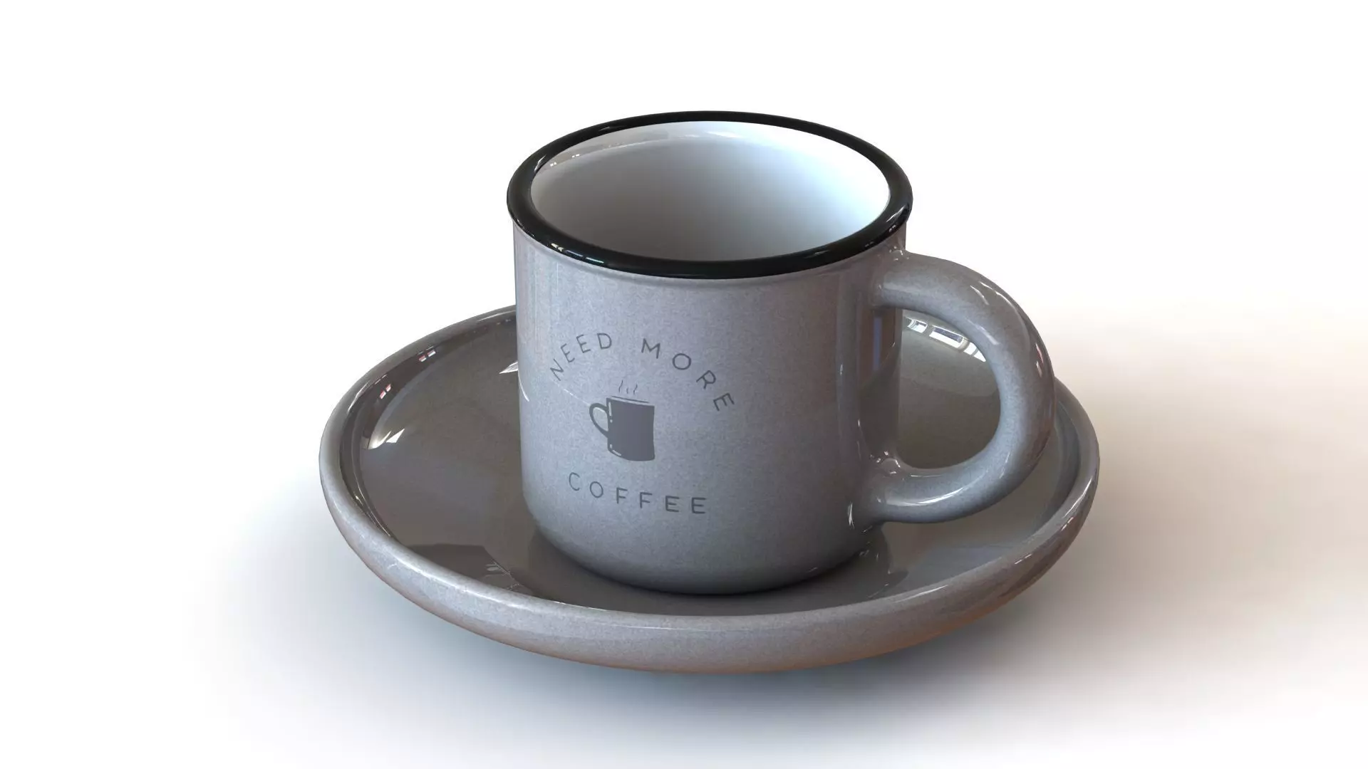Coffee set cup and saucer 3D model_0