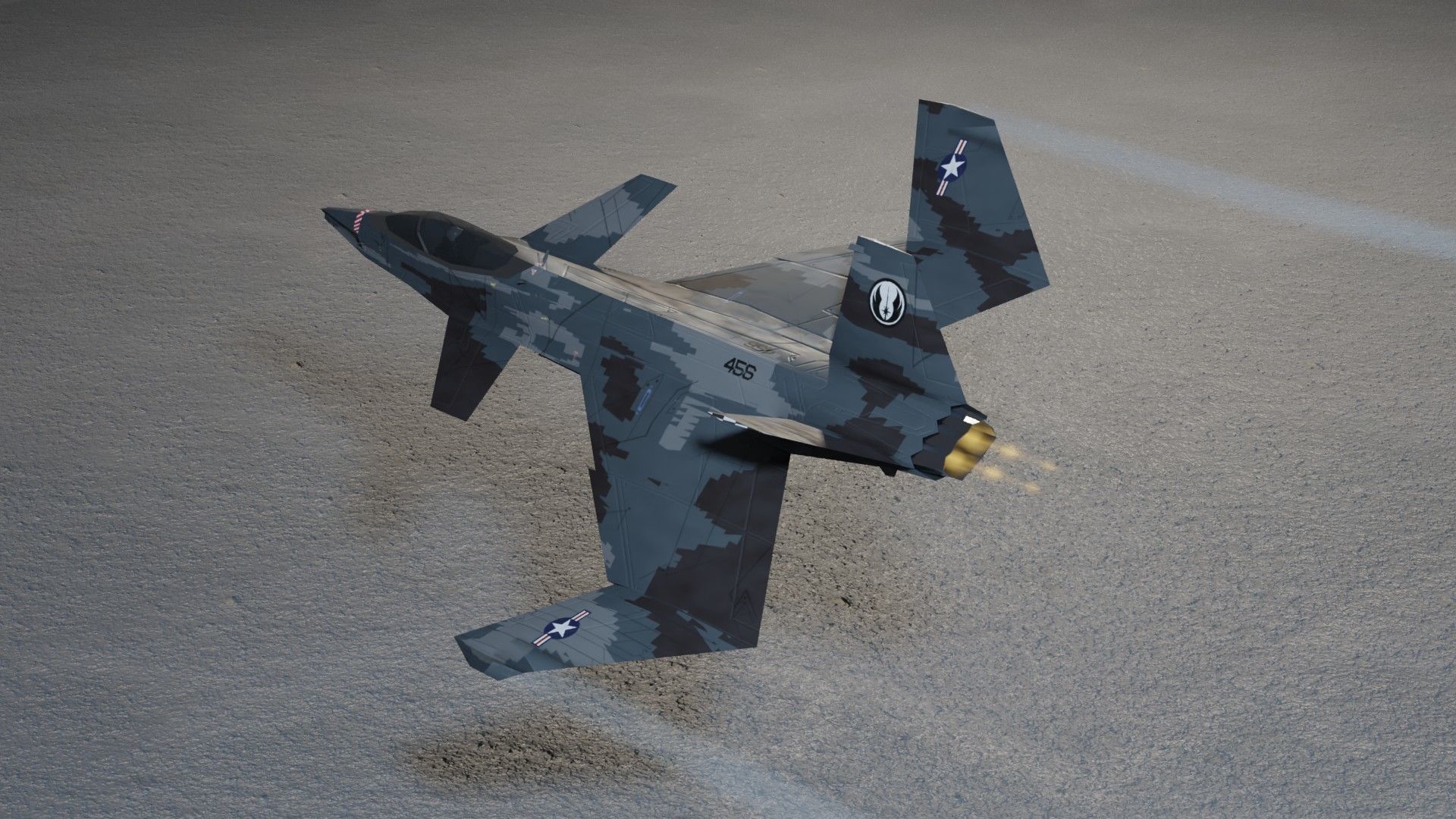 A90 Sanda concept jet fighter Low-poly 3D model_10