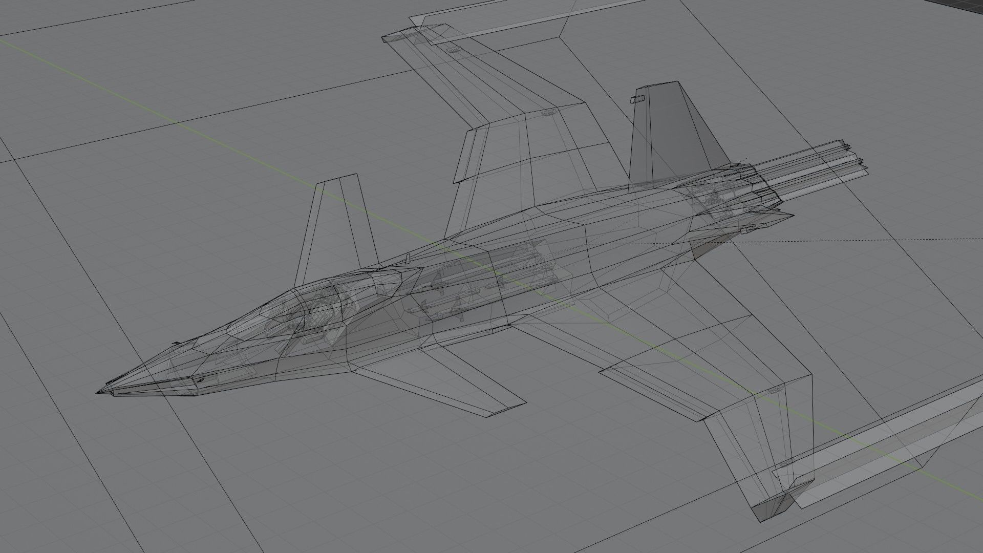 A90 Sanda concept jet fighter Low-poly 3D model_17