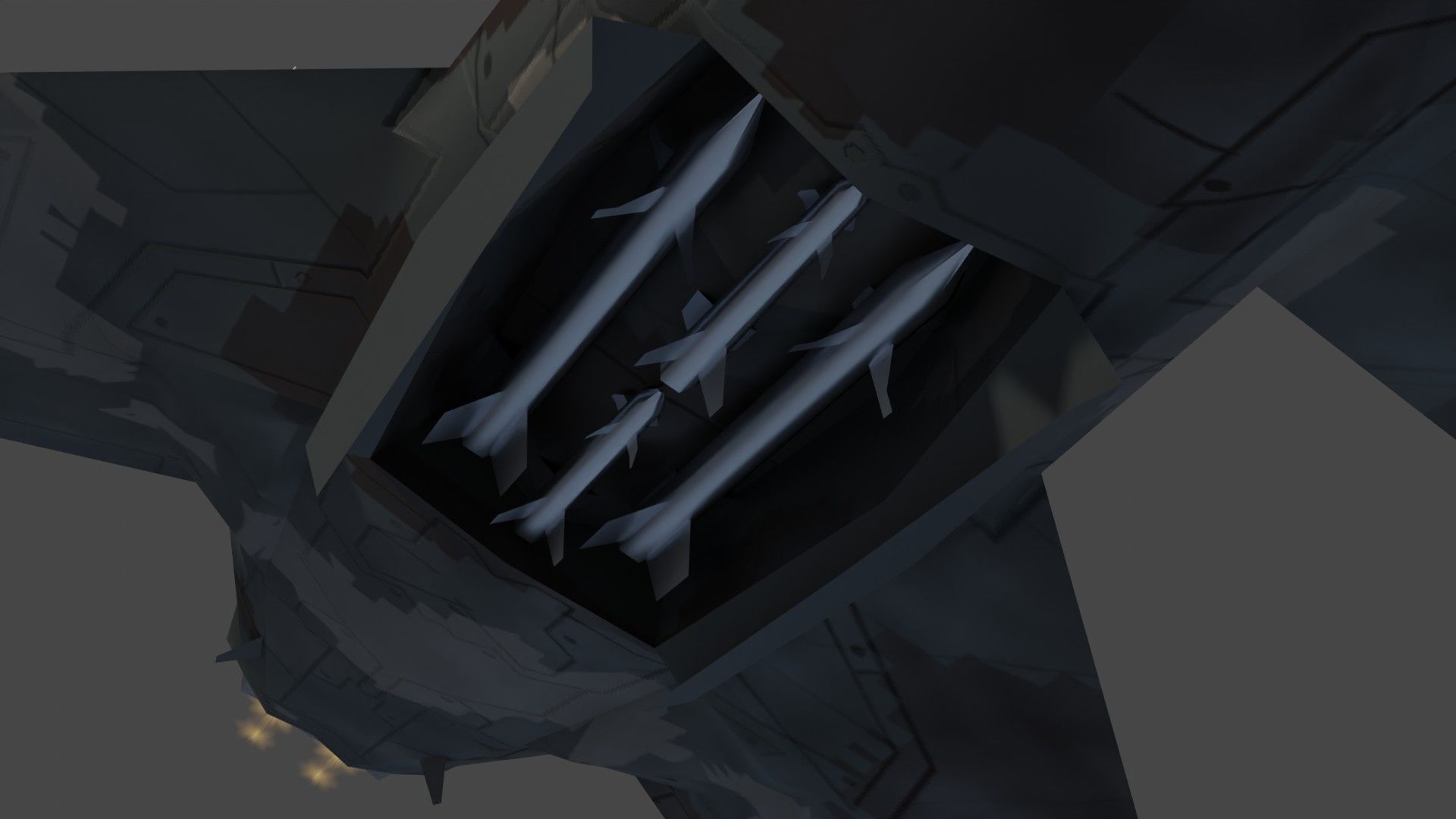 A90 Sanda concept jet fighter Low-poly 3D model_15