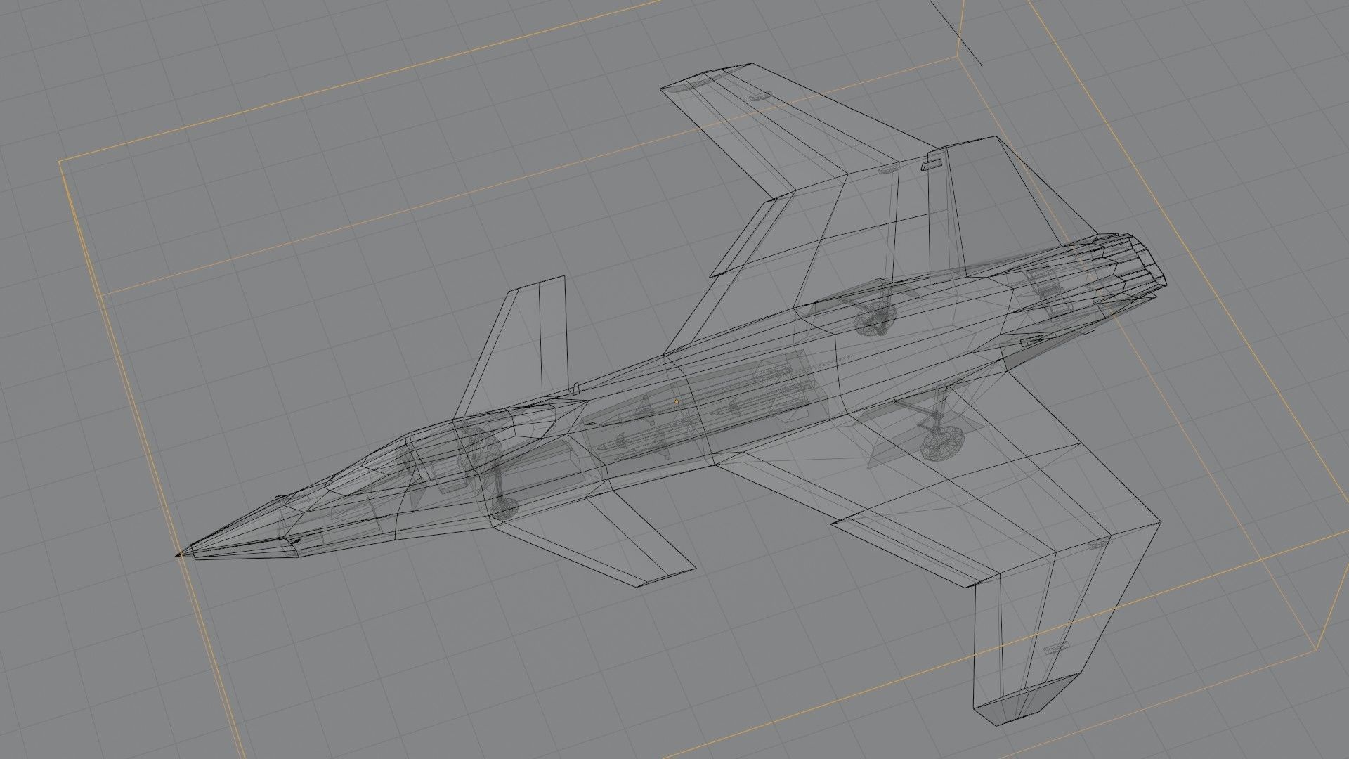 A90 Sanda concept jet fighter Low-poly 3D model_8