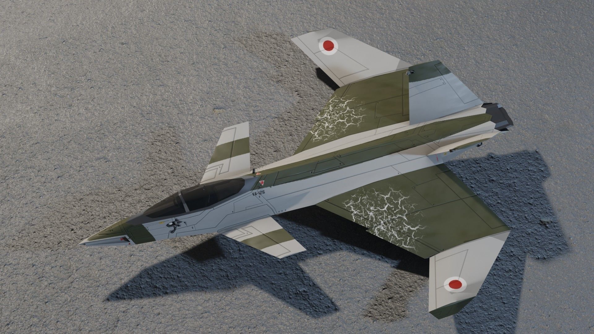 A90 Sanda concept jet fighter Low-poly 3D model_7