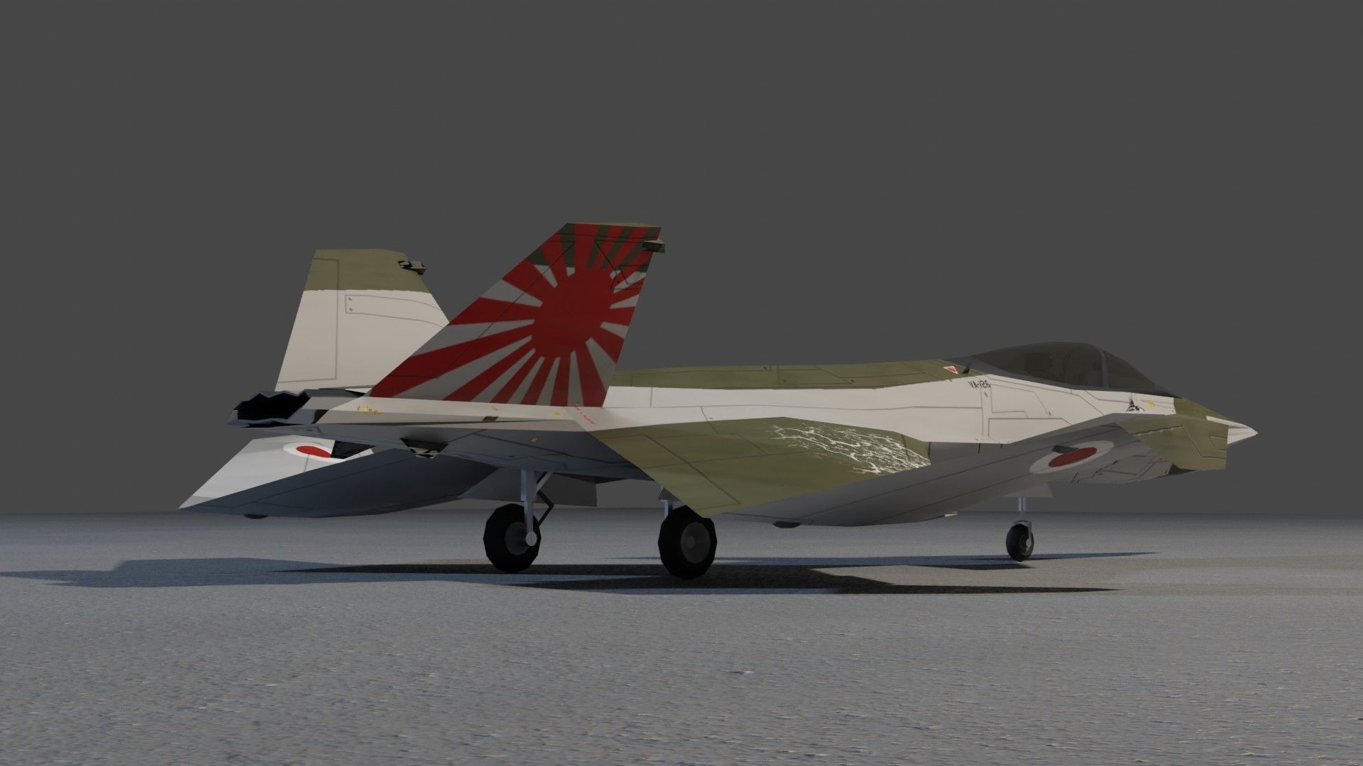 A90 Sanda concept jet fighter Low-poly 3D model_9
