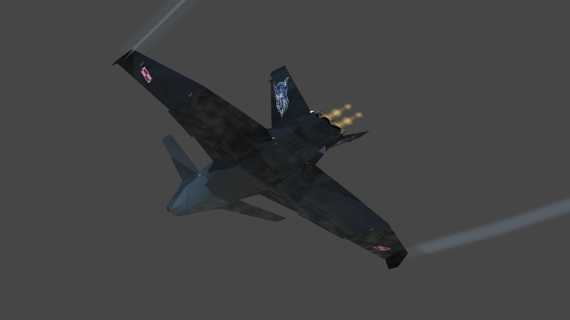 A90 Sanda concept jet fighter Low-poly 3D model_13