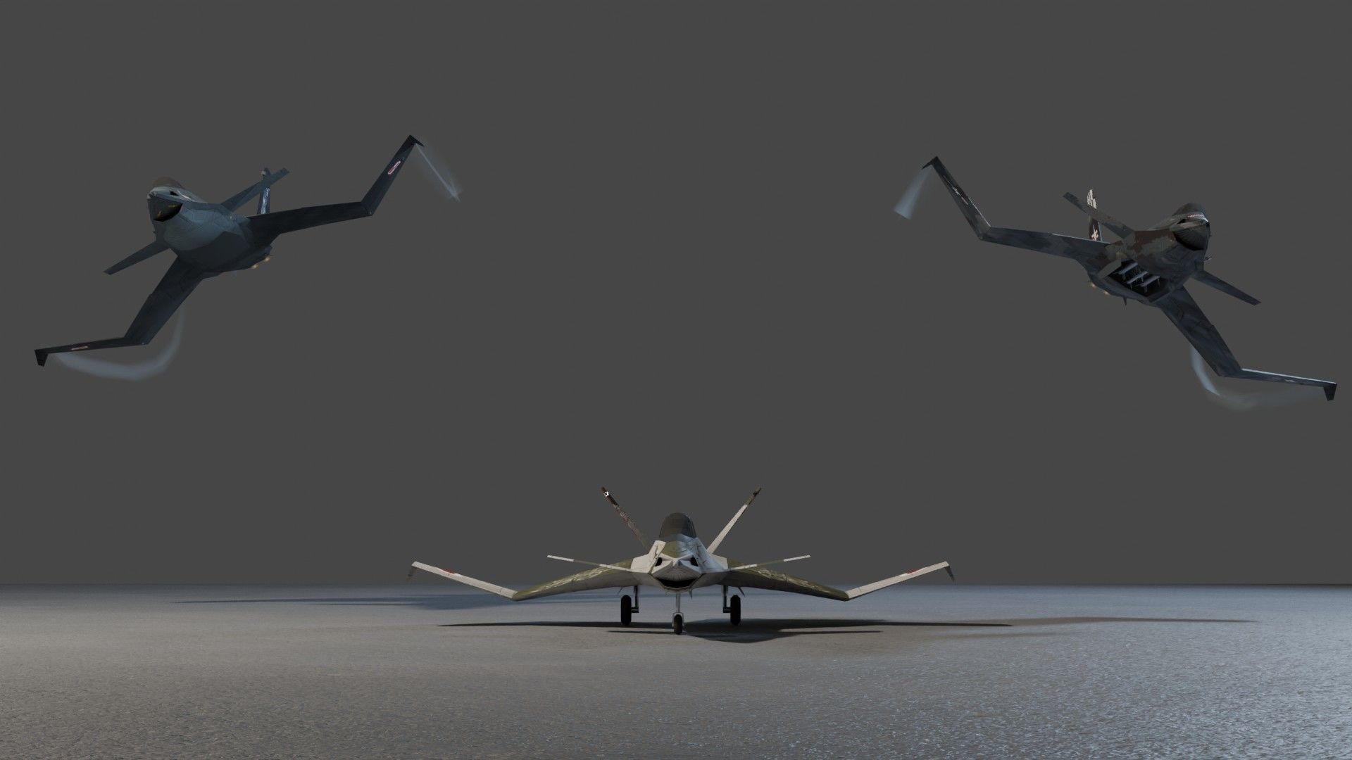 A90 Sanda concept jet fighter Low-poly 3D model_5