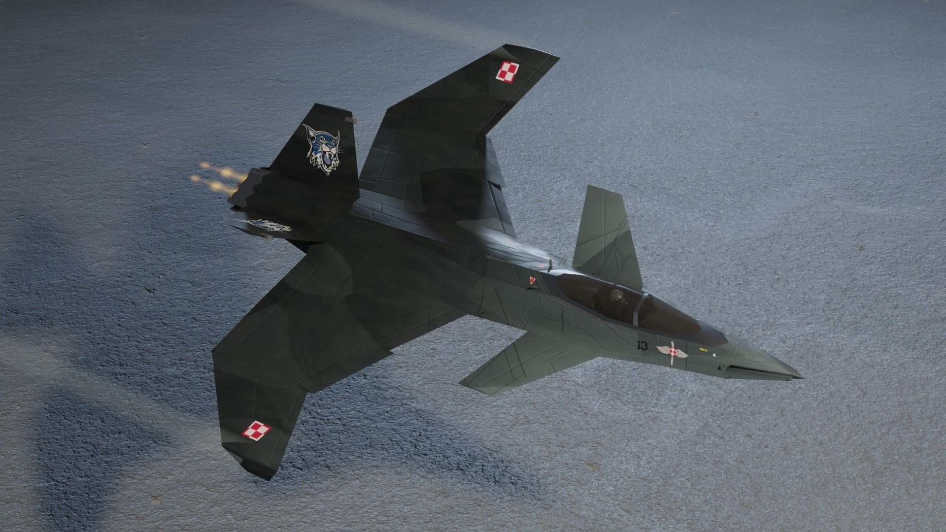 A90 Sanda concept jet fighter Low-poly 3D model_12