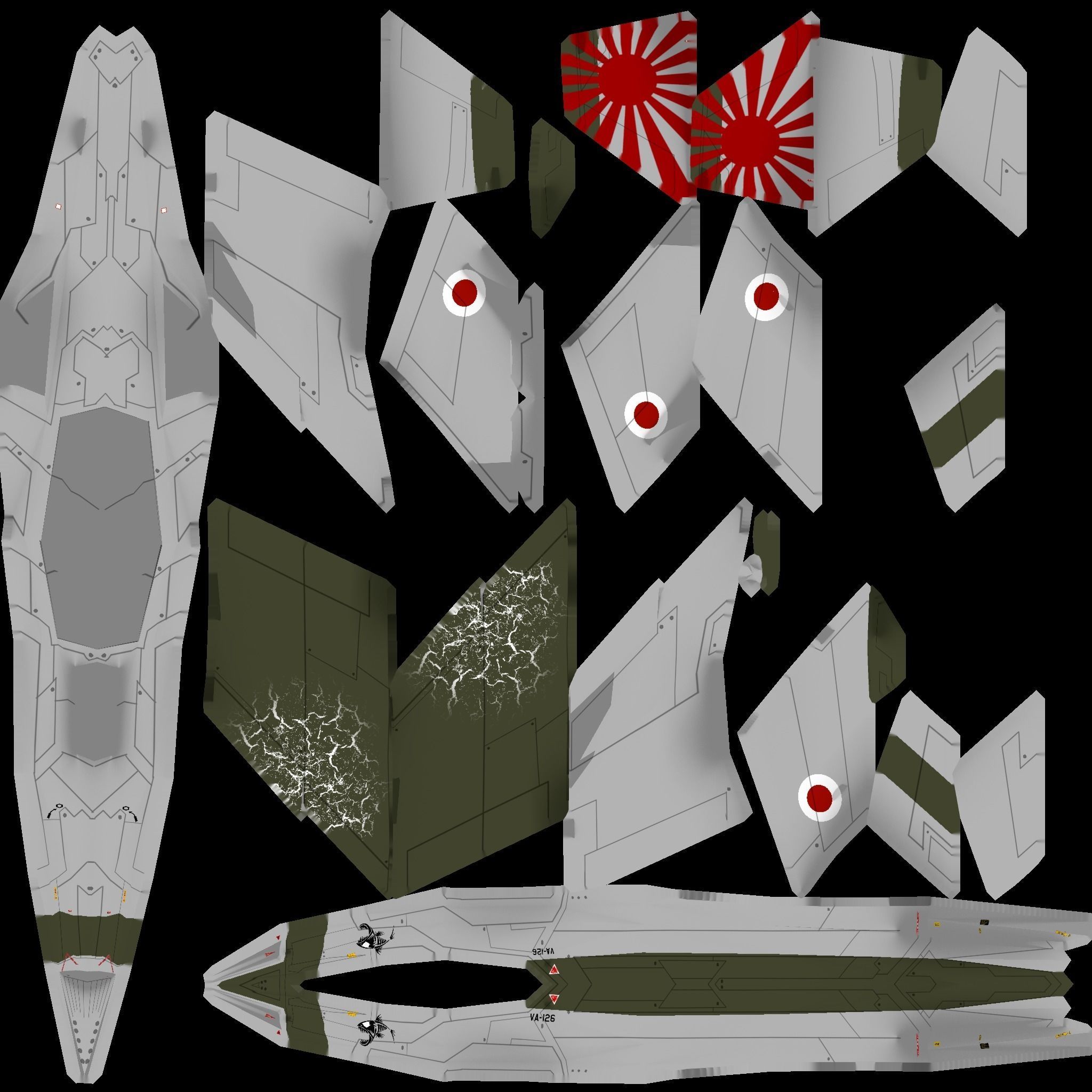 A90 Sanda concept jet fighter Low-poly 3D model_18