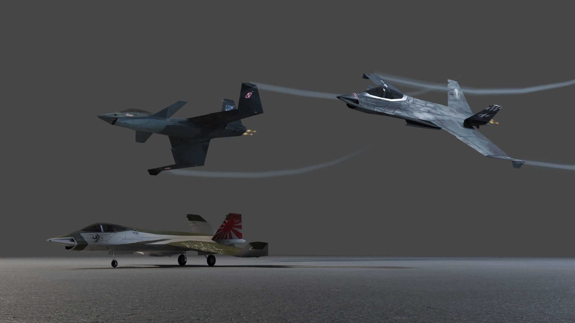 A90 Sanda concept jet fighter Low-poly 3D model_3