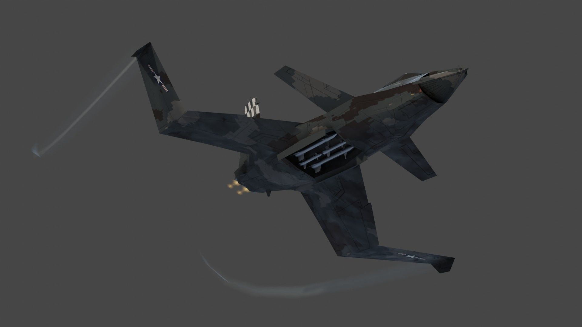 A90 Sanda concept jet fighter Low-poly 3D model_11