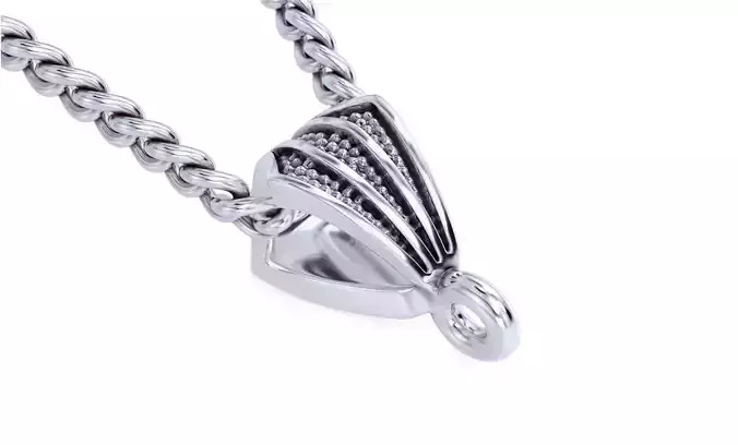 silver shild bail for pendant 3D print model