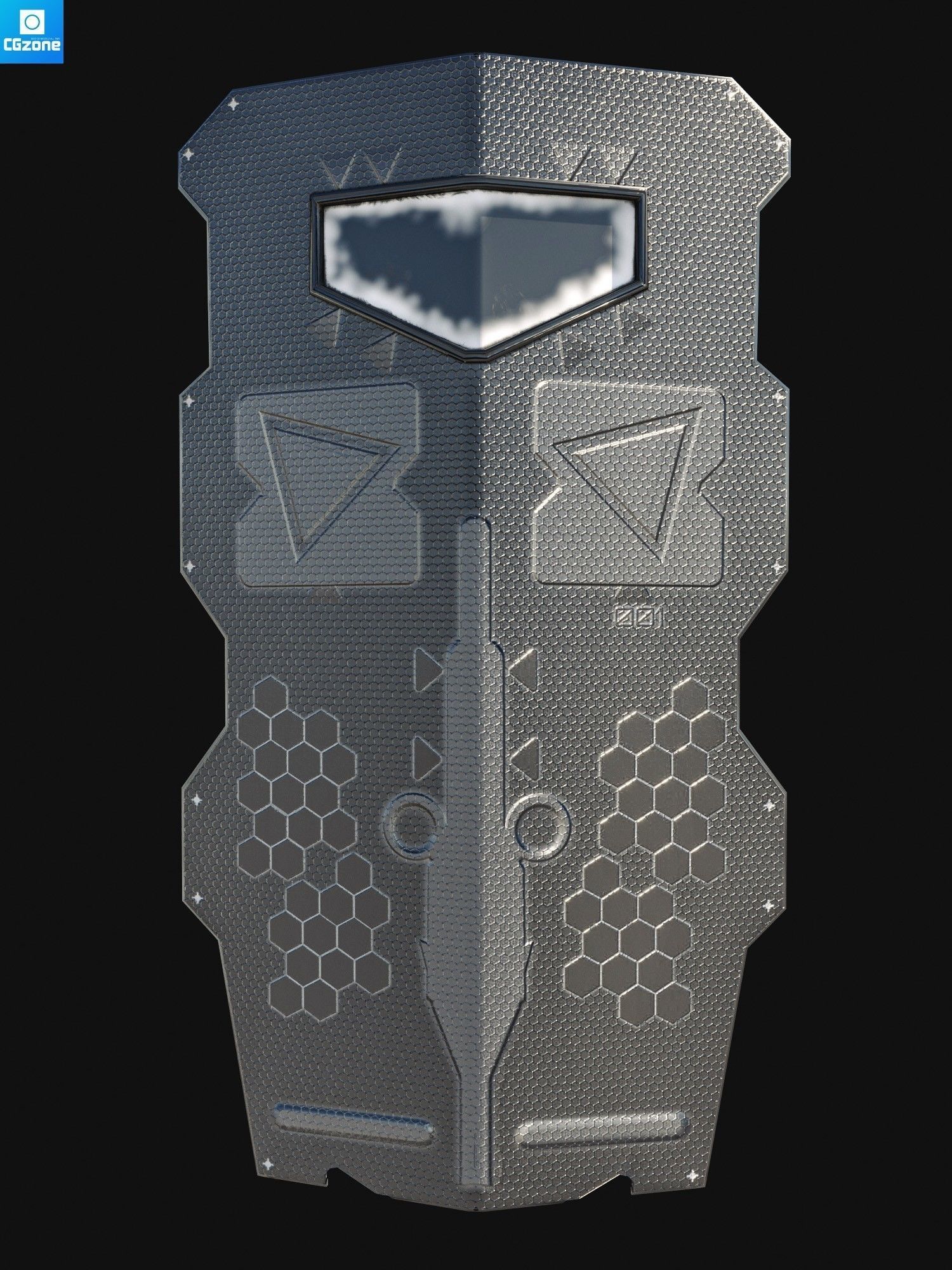 Ballistic Shield Low-poly 3D model_2