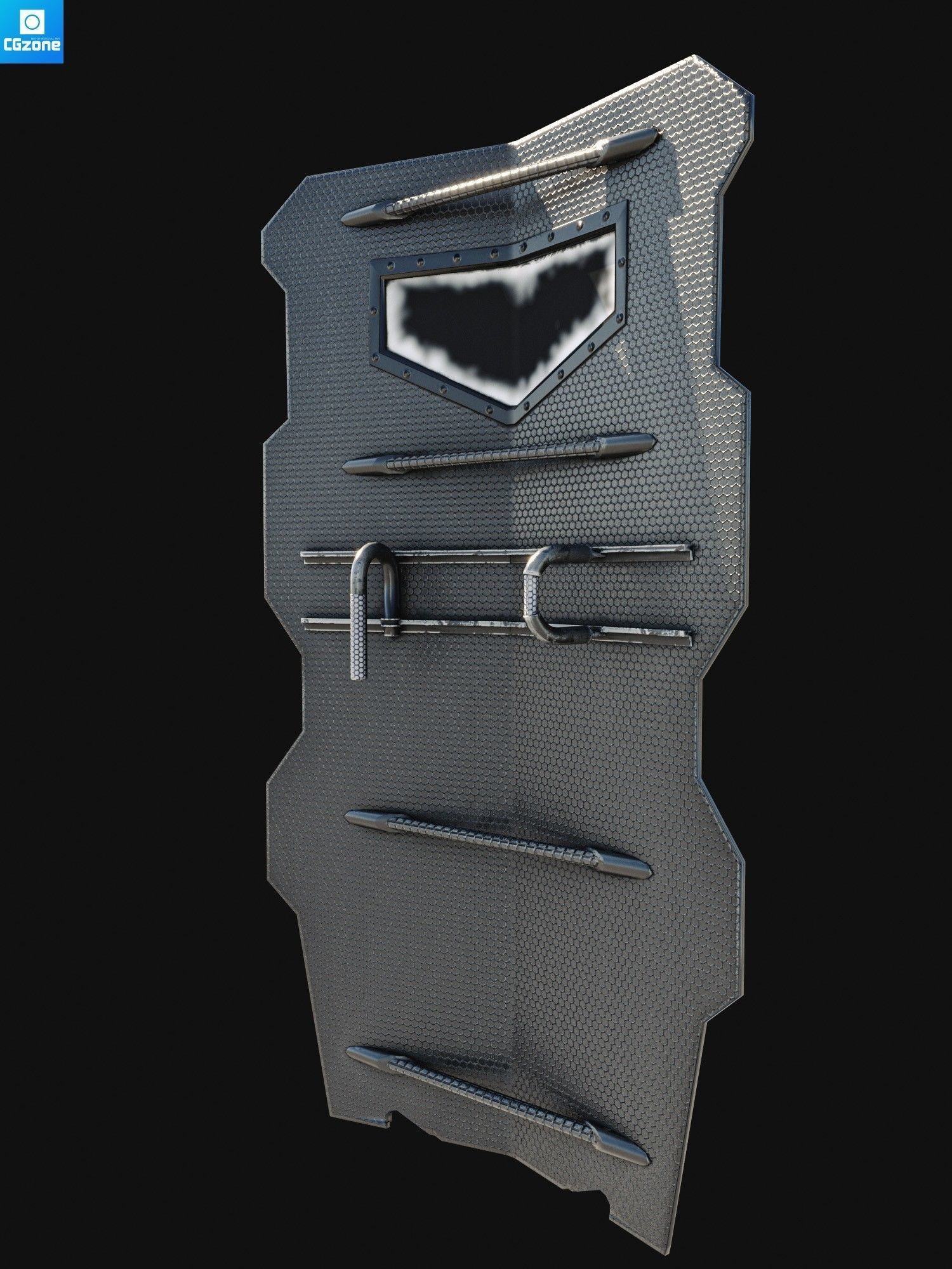 Ballistic Shield Low-poly 3D model_4