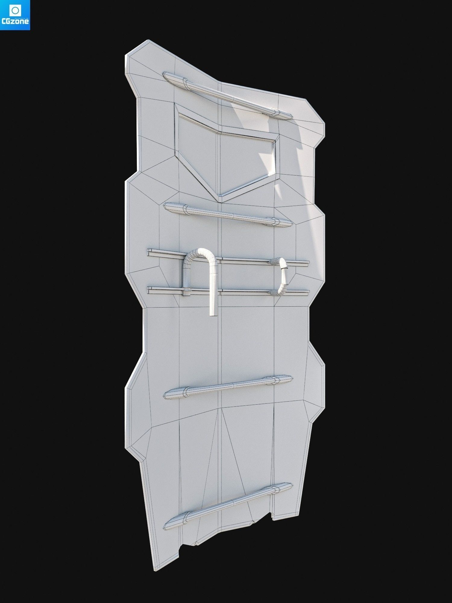 Ballistic Shield Low-poly 3D model_8