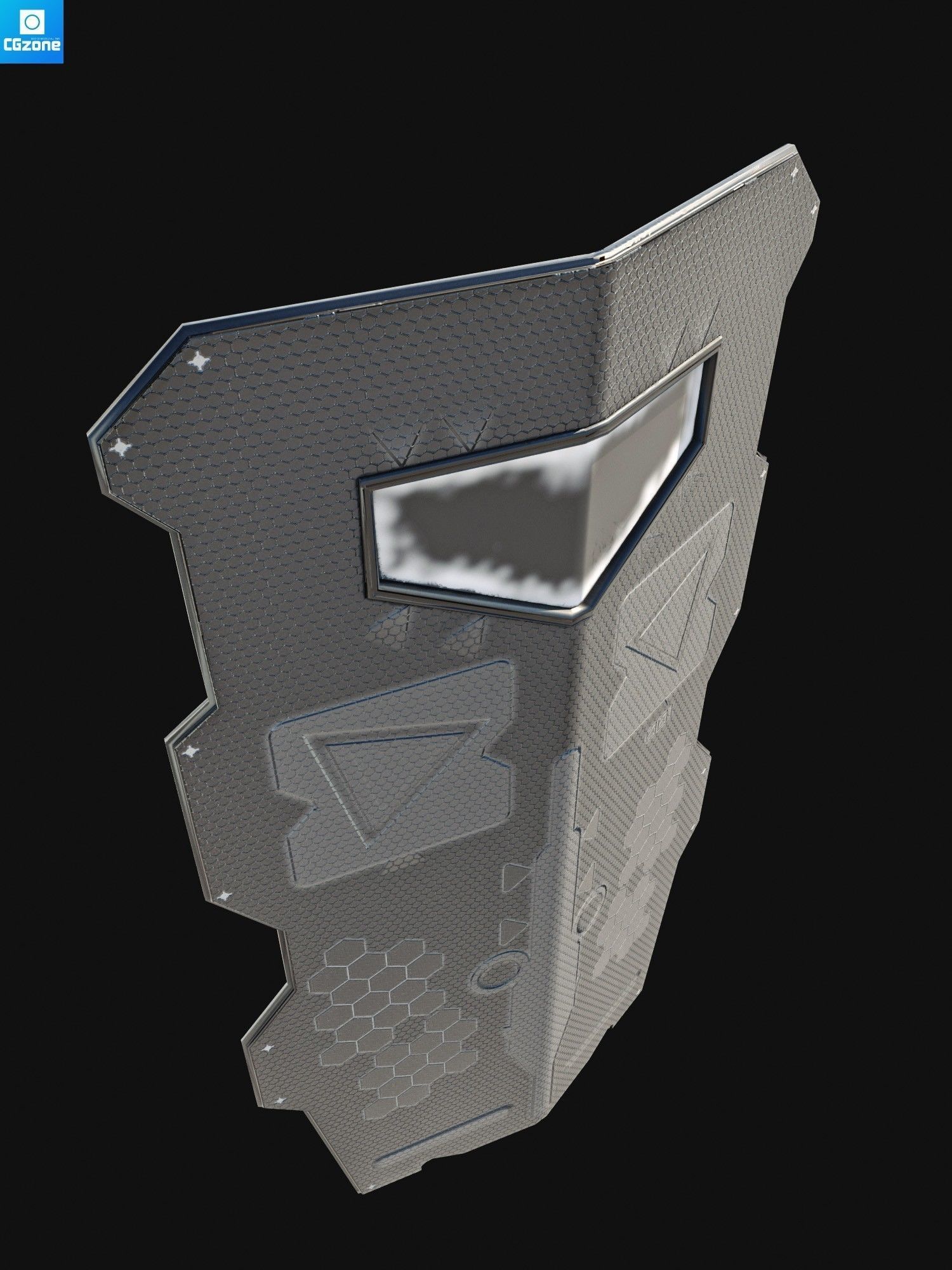 Ballistic Shield Low-poly 3D model_5