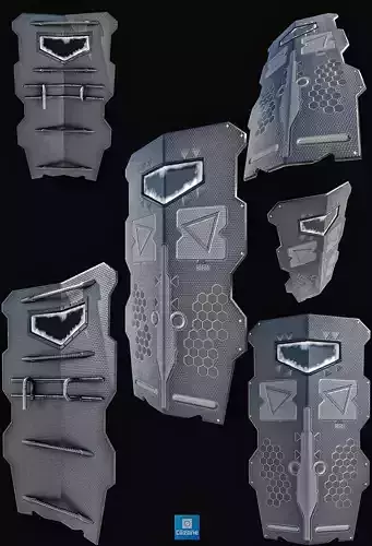 Ballistic Shield Low-poly 3D model