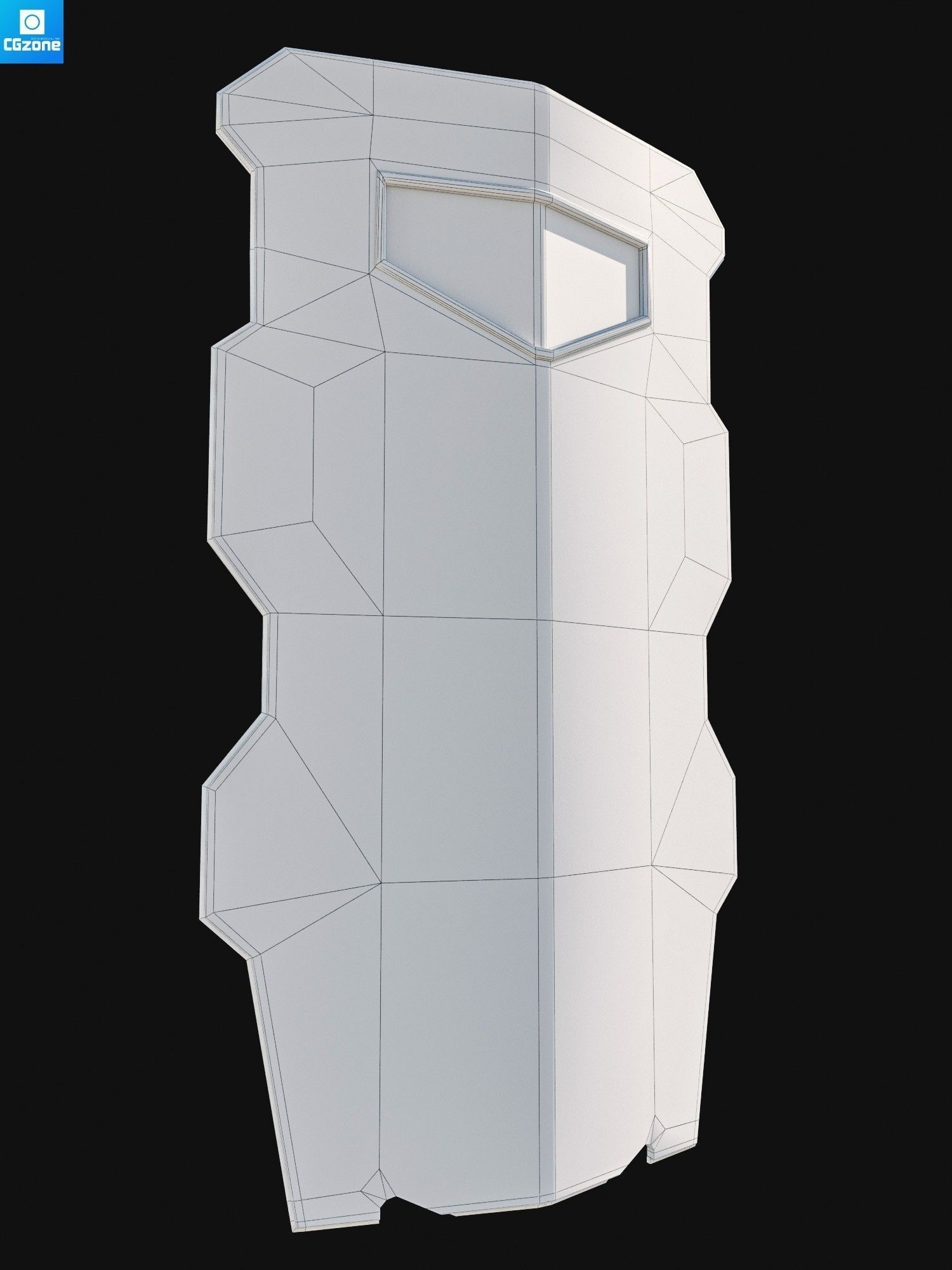 Ballistic Shield Low-poly 3D model_7