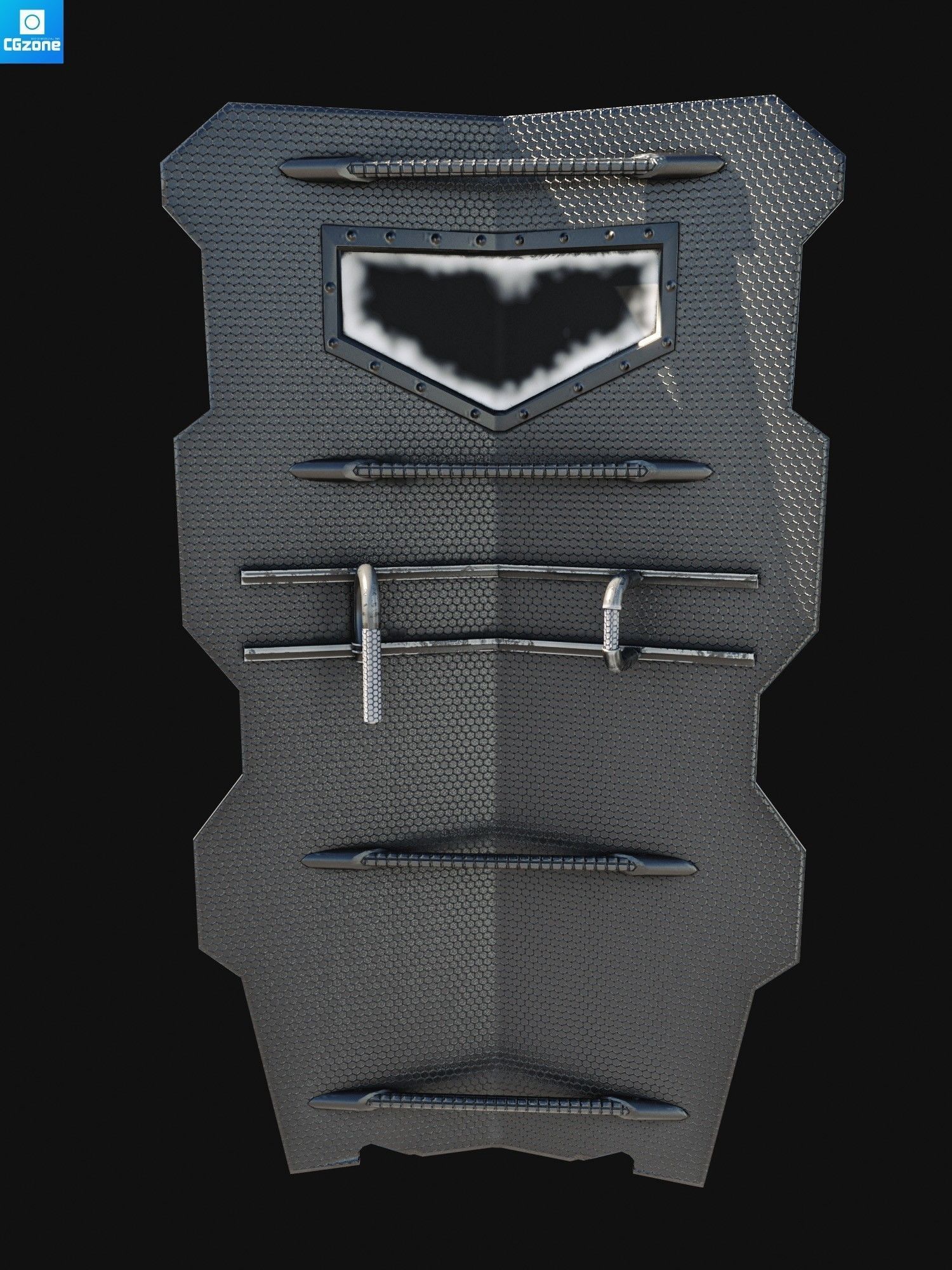 Ballistic Shield Low-poly 3D model_6