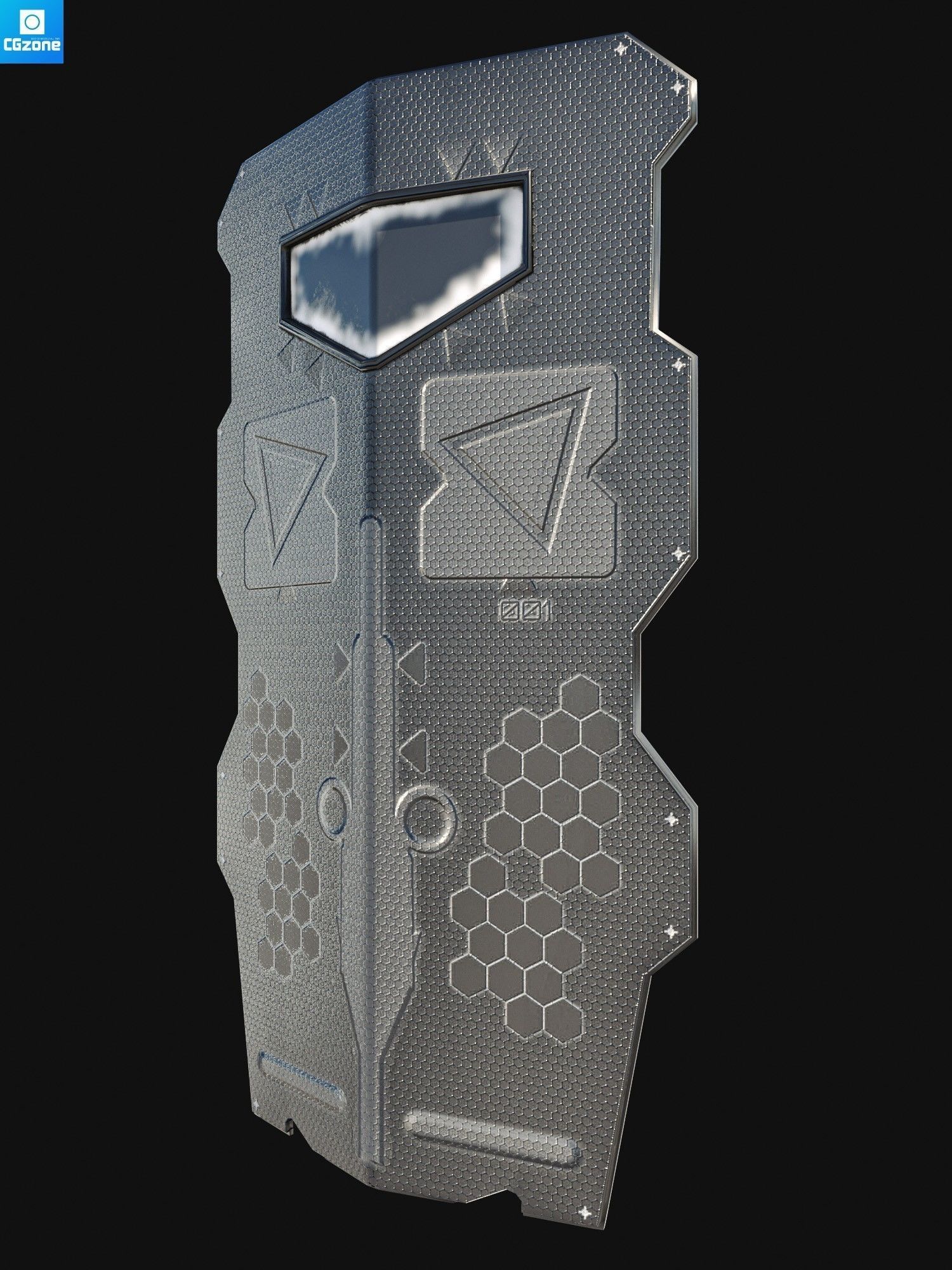 Ballistic Shield Low-poly 3D model_1