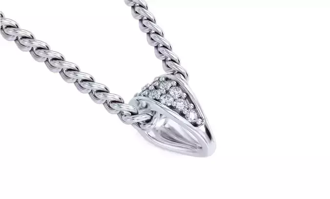 silver diamonds bail for pendants 3D print model