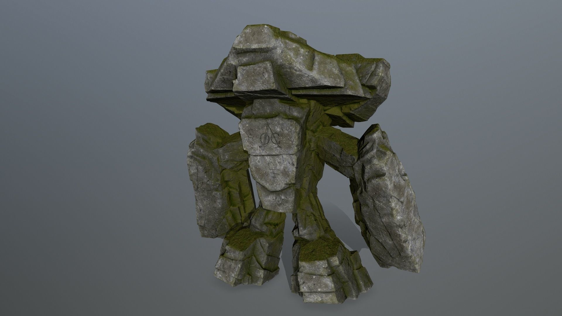 rock monster  Low-poly 3D model_5