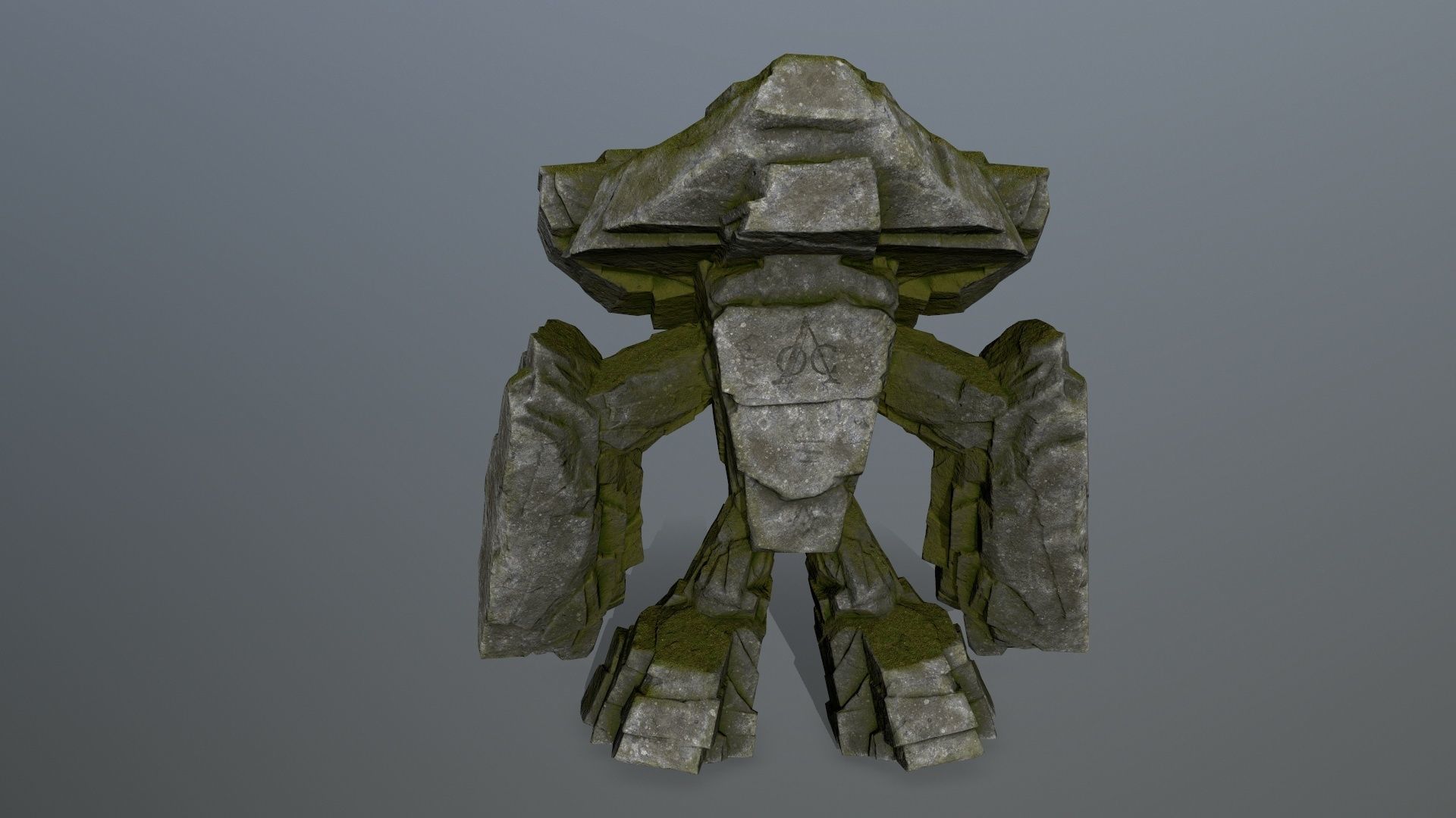 rock monster  Low-poly 3D model_6