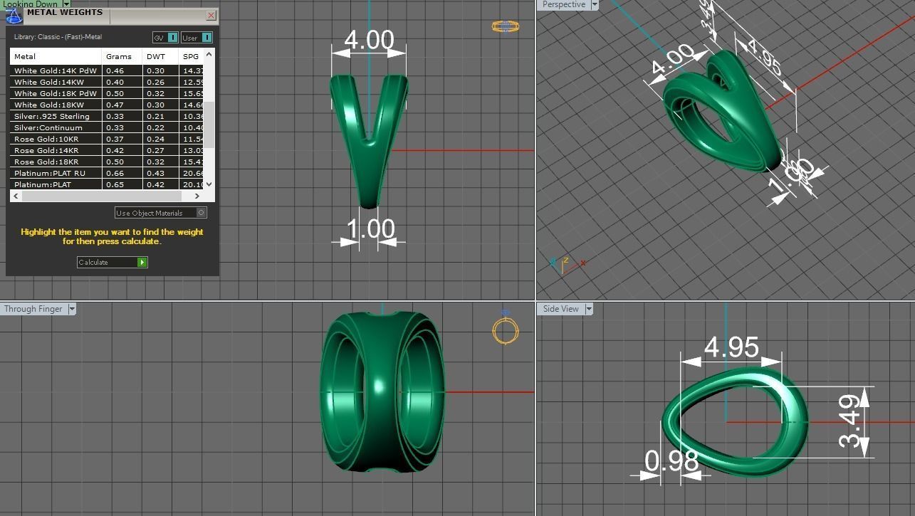 silver bail for pendants 3D print model_2