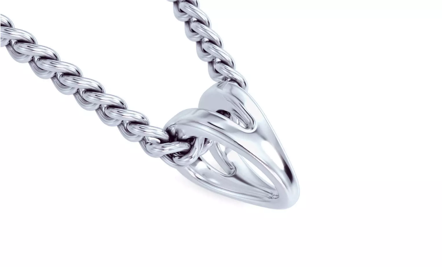 silver bail for pendants 3D print model_0