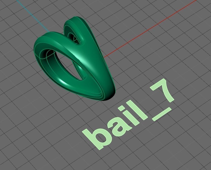 silver bail for pendants 3D print model_11