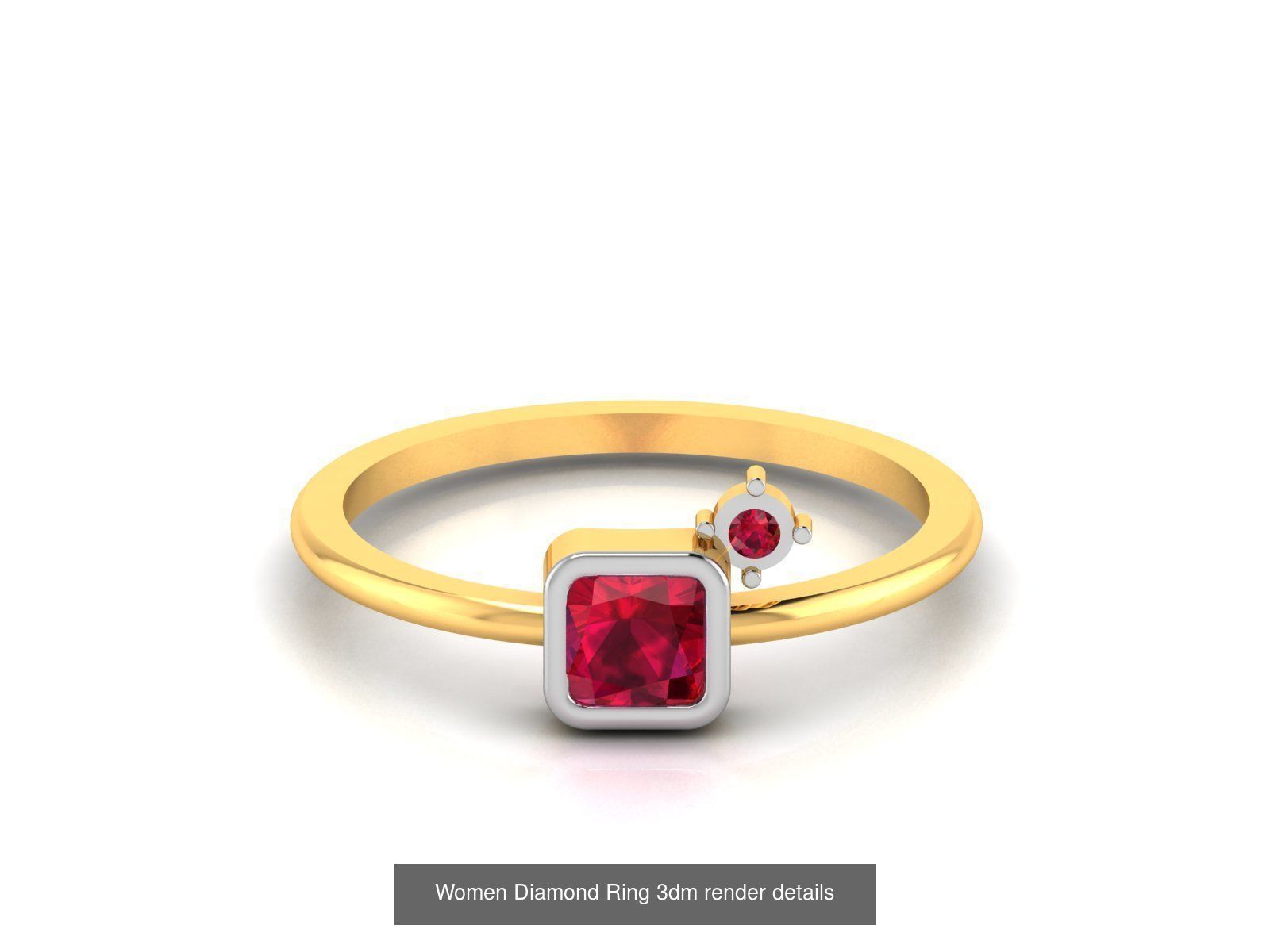 84  Ruby Gemstone Women ring 3dm render detail 3D Model Collection_54