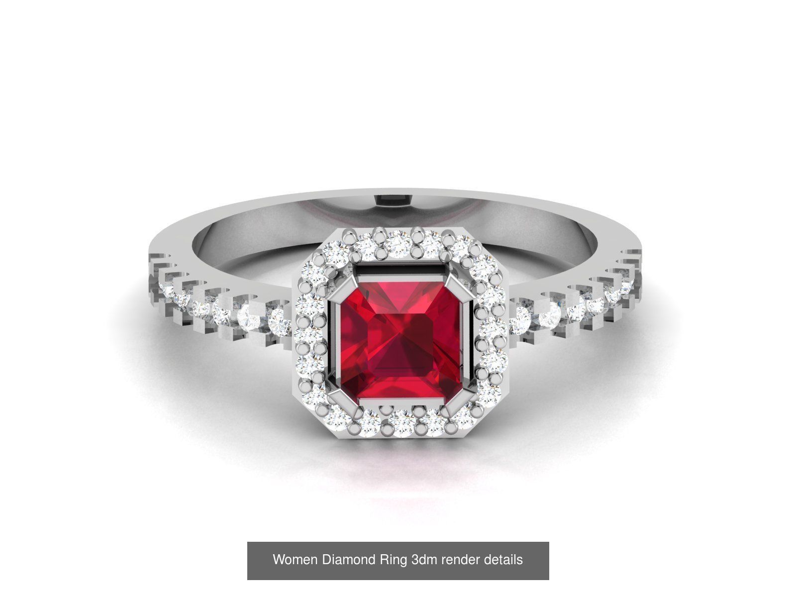 84  Ruby Gemstone Women ring 3dm render detail 3D Model Collection_47