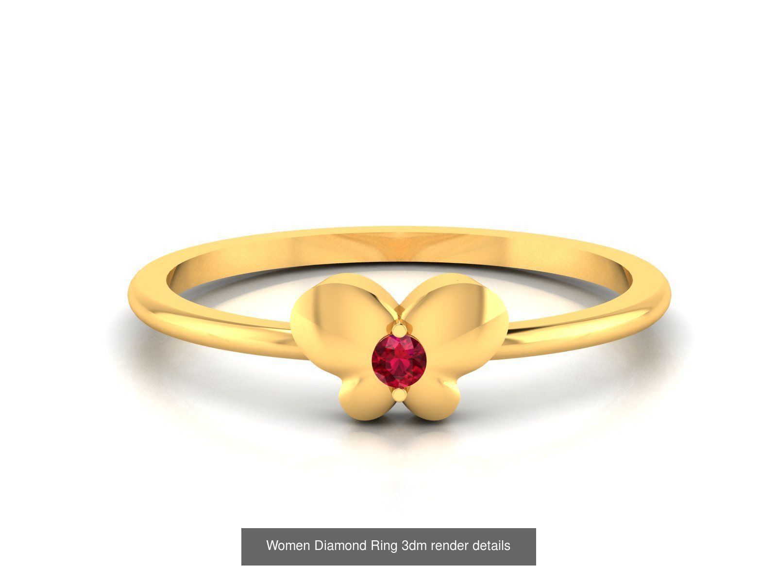 84  Ruby Gemstone Women ring 3dm render detail 3D Model Collection_45