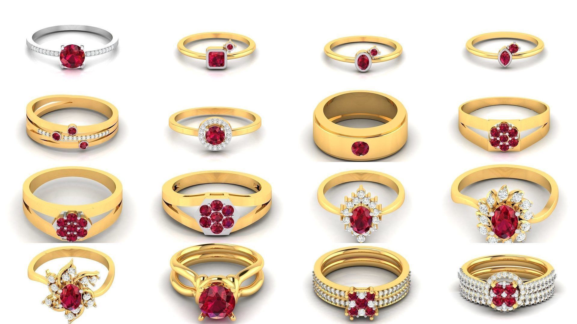 84  Ruby Gemstone Women ring 3dm render detail 3D Model Collection_3