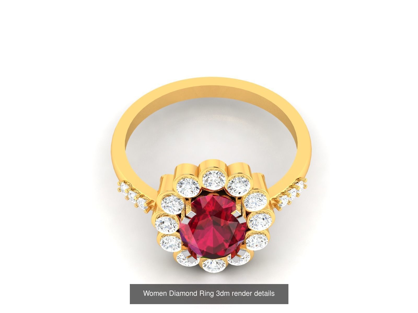 84  Ruby Gemstone Women ring 3dm render detail 3D Model Collection_33