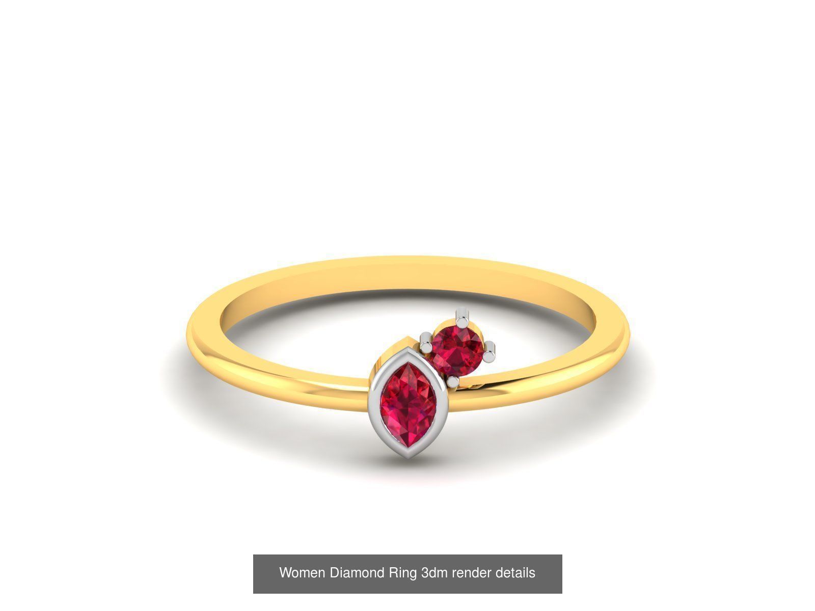84  Ruby Gemstone Women ring 3dm render detail 3D Model Collection_56