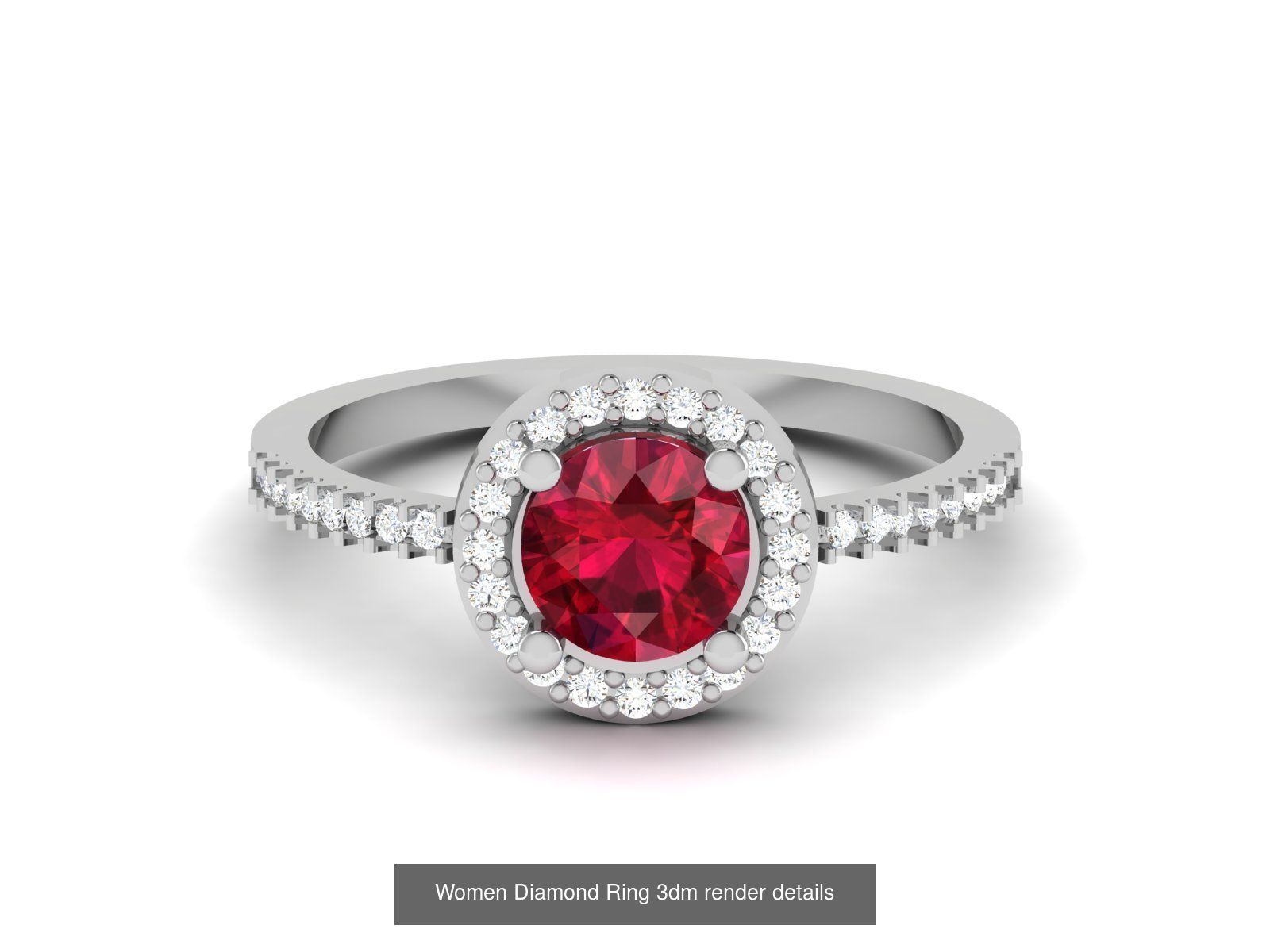 84  Ruby Gemstone Women ring 3dm render detail 3D Model Collection_16