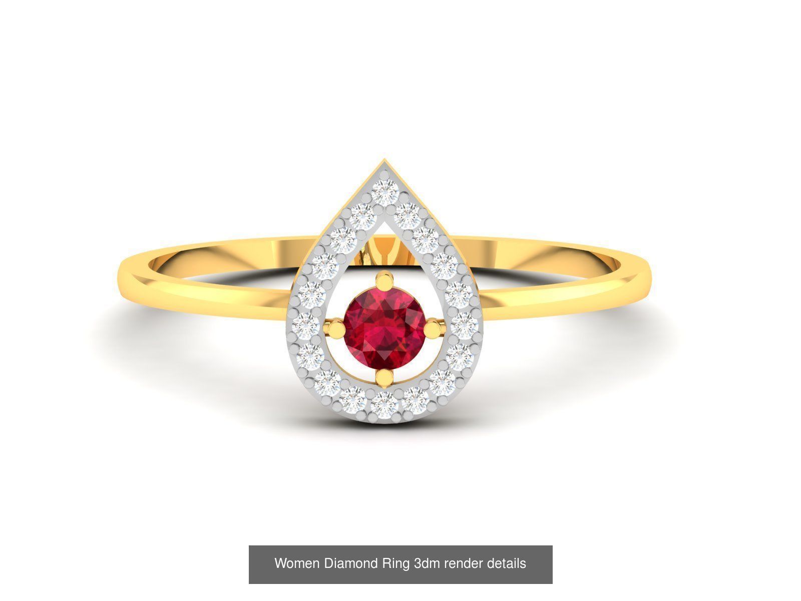 84  Ruby Gemstone Women ring 3dm render detail 3D Model Collection_40