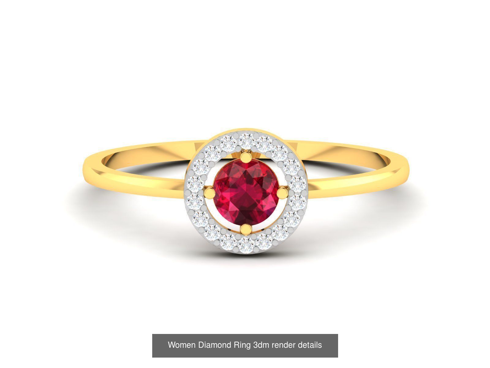 84  Ruby Gemstone Women ring 3dm render detail 3D Model Collection_39