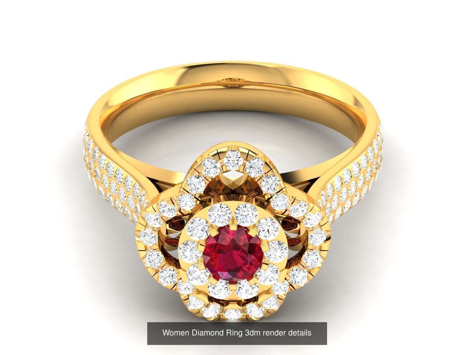 84  Ruby Gemstone Women ring 3dm render detail 3D Model Collection_79