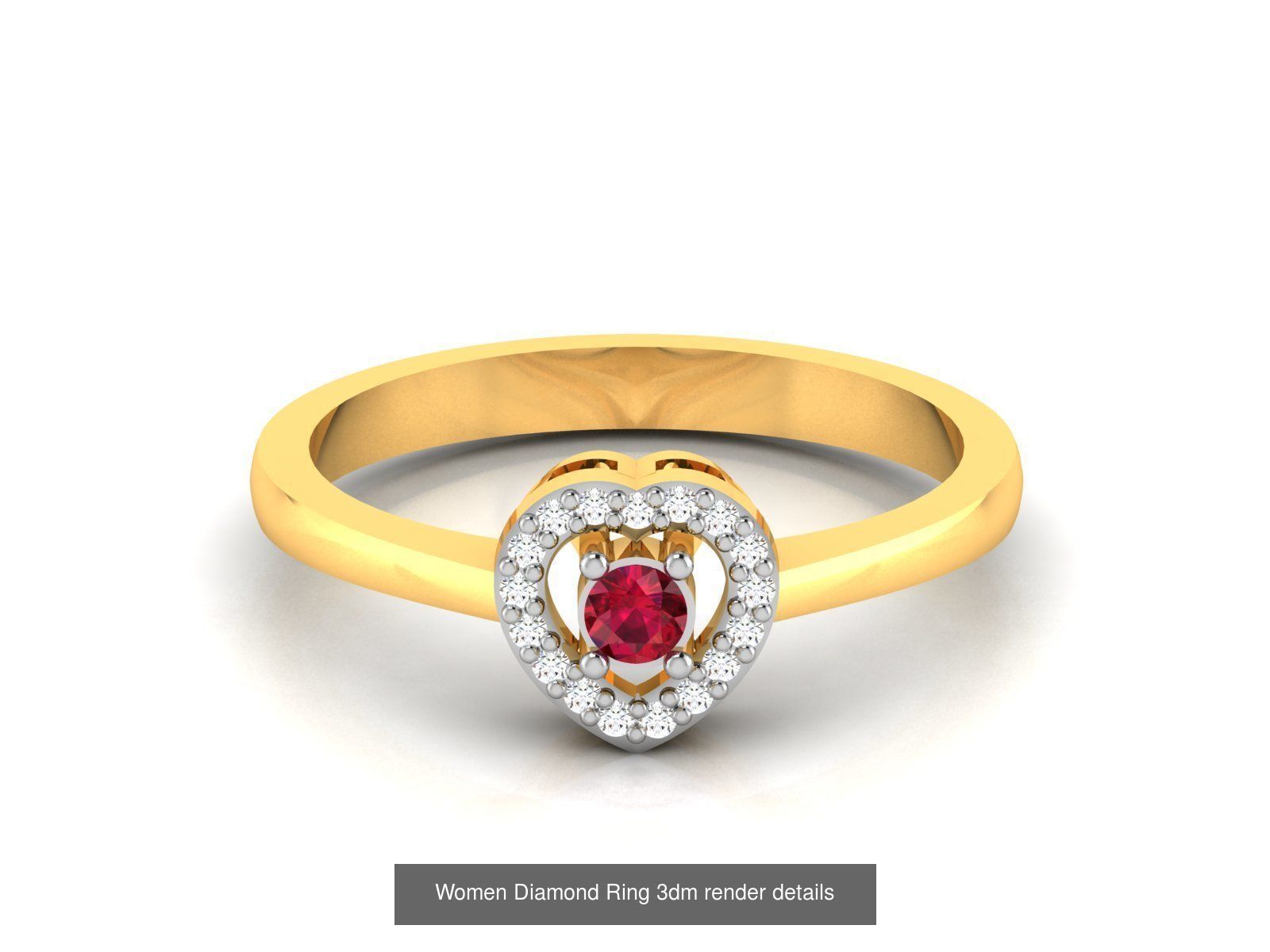 84  Ruby Gemstone Women ring 3dm render detail 3D Model Collection_23