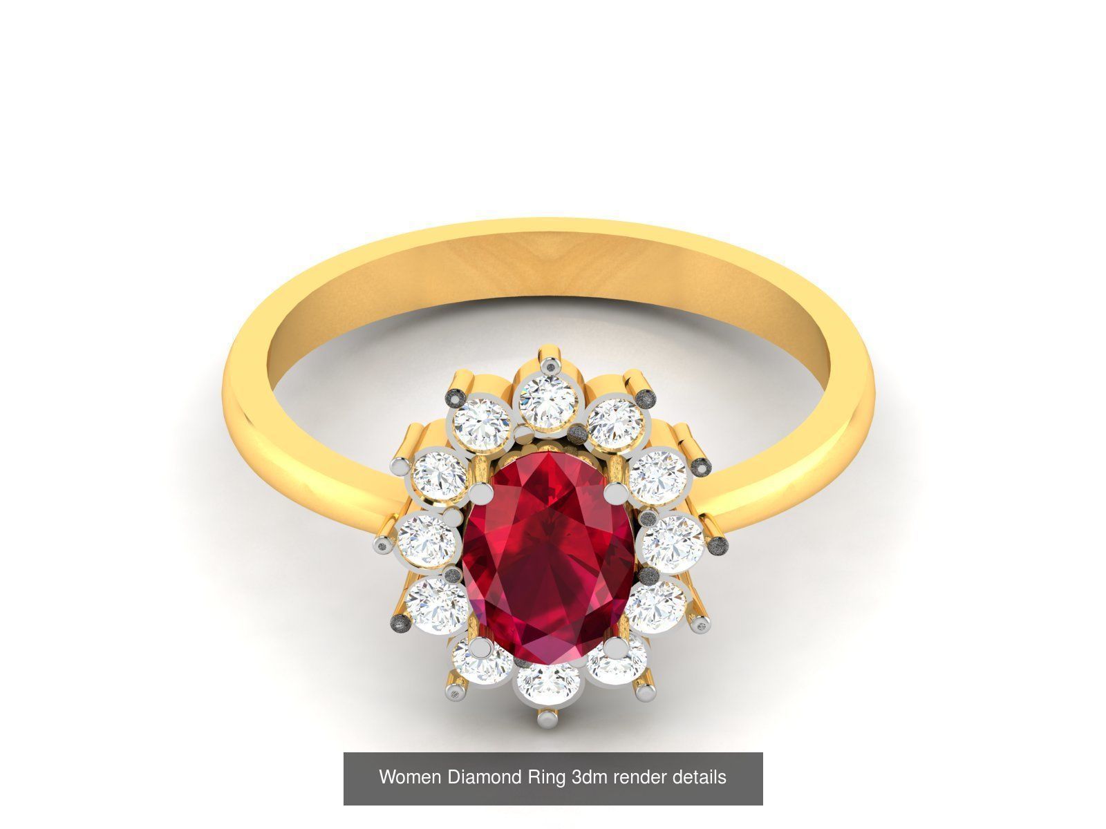 84  Ruby Gemstone Women ring 3dm render detail 3D Model Collection_30