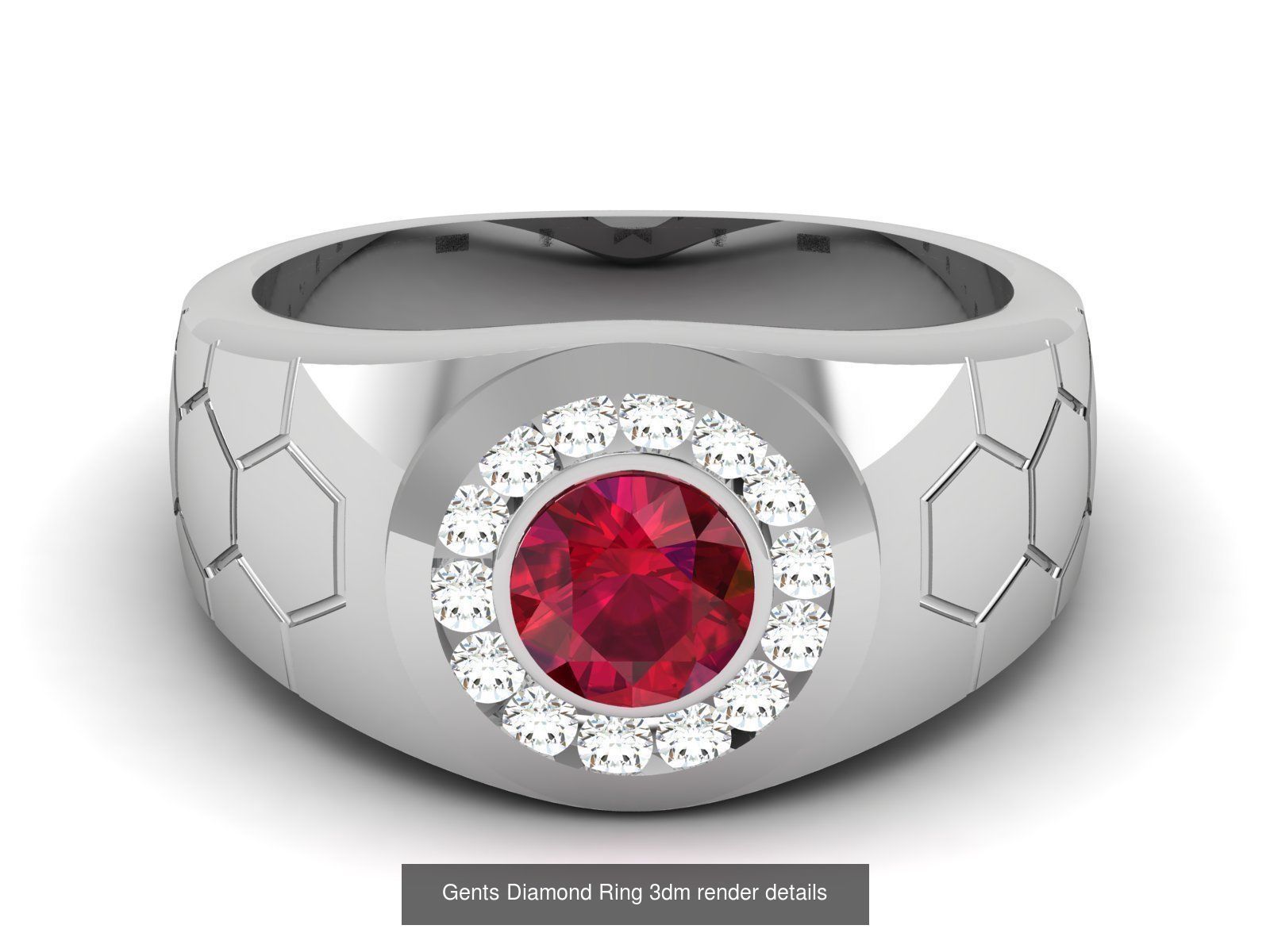 84  Ruby Gemstone Women ring 3dm render detail 3D Model Collection_19